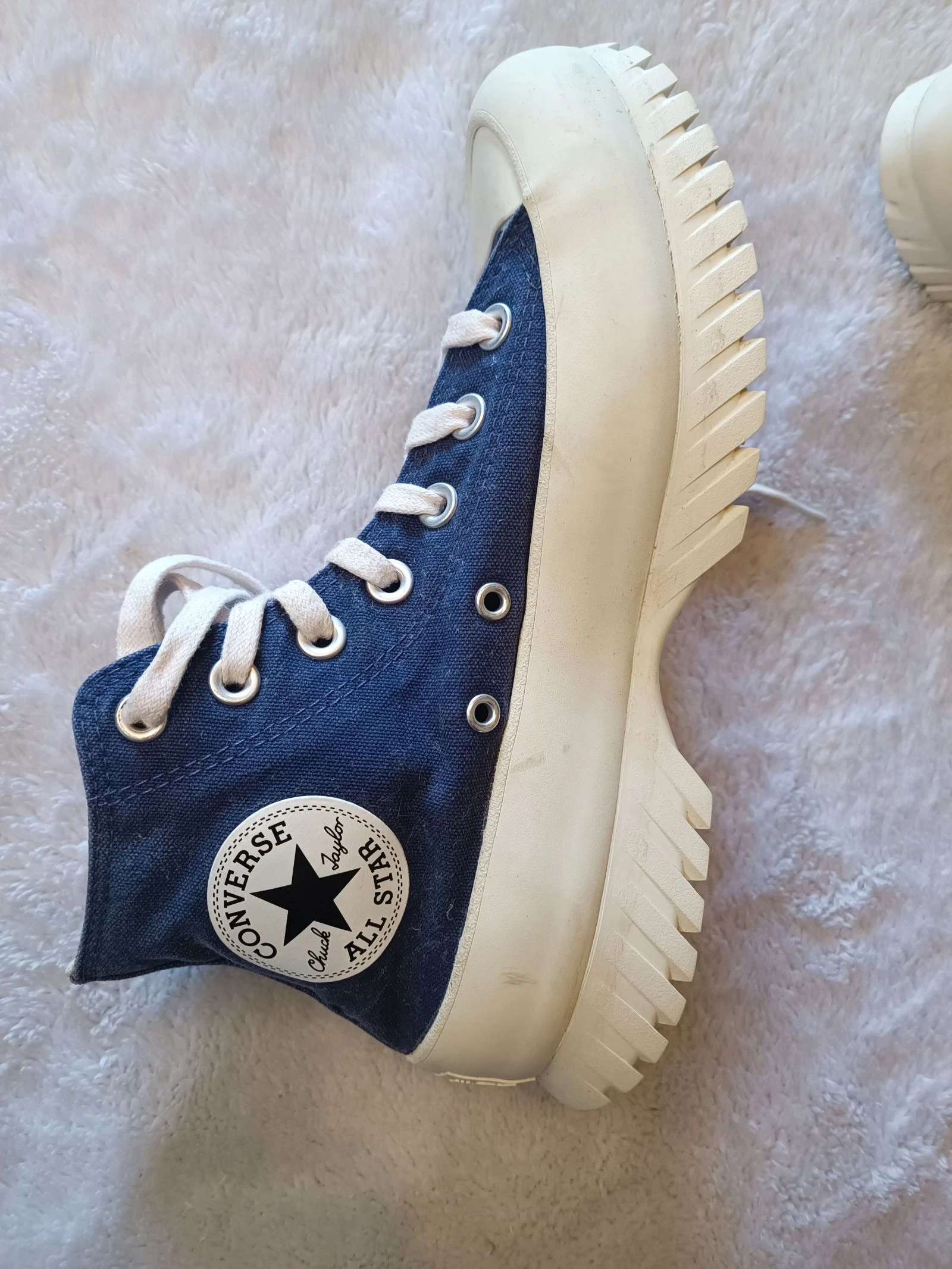 Pair of Converse All Star Chuck Taylor in good condition size 38 navy blue color platform sole – photo 6